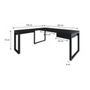 Ver imagem 3 de Escrivaninha Mesa Escritório em L Yon Presidente com 190x70x75 1 Gaveta 190cm Industrial Preto