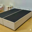 Ver imagem 3 de Cama Box Baú Casal Bipartido 69 Diversas Cores (138x188x42):corino Bege/casal