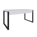 Ver imagem 5 de Escrivaninha Mesa Escritório Yon Diretor 150x70x75 150cm Industrial Branco e Preto