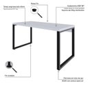 Ver imagem 6 de Escrivaninha Mesa Escritório Yon Diretor 150x70x75 150cm Industrial Branco e Preto