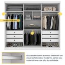 Ver imagem 6 de Guarda-Roupa Casal com Espelho 3 Portas de Correr e 6 Gavetas 270cm Multimóveis CR35495 Neve