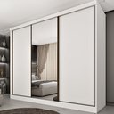 Ver imagem 1 de Guarda-Roupa Casal com Espelho 3 Portas de Correr e 6 Gavetas 270cm Multimóveis CR35495 Neve