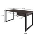 Ver imagem 3 de Escrivaninha Mesa Escritório Yon Diretor com 150x70x75 1 Gaveta 150cm Industrial Terracota e Preto Marrom
