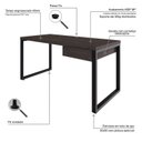 Ver imagem 5 de Escrivaninha Mesa Escritório Yon Diretor com 150x70x75 1 Gaveta 150cm Industrial Terracota e Preto Marrom