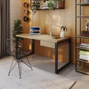 Ver imagem 7 de Escrivaninha Mesa Escritório Yon Diretor com 150x70x75 1 Gaveta 150cm Industrial Vermont Marrom