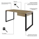 Ver imagem 5 de Escrivaninha Mesa Escritório Yon Diretor com 150x70x75 1 Gaveta 150cm Industrial Vermont Marrom