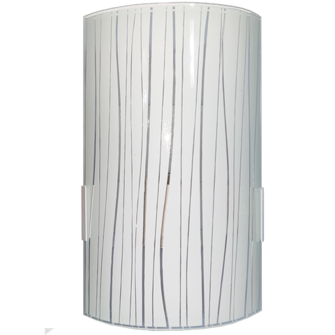 Arandela Moderna Solaris Calha Vidro Curvo Tema Riscado