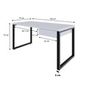 Ver imagem 3 de Escrivaninha Mesa Escritório Yon Diretor com 150x70x75 1 Gaveta 150cm Industrial Branco e Preto