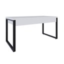 Ver imagem 6 de Escrivaninha Mesa Escritório Yon Diretor com 150x70x75 1 Gaveta 150cm Industrial Branco e Preto