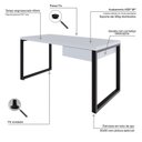 Ver imagem 5 de Escrivaninha Mesa Escritório Yon Diretor com 150x70x75 1 Gaveta 150cm Industrial Branco e Preto