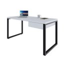 Ver imagem 4 de Escrivaninha Mesa Escritório Yon Diretor com 150x70x75 1 Gaveta 150cm Industrial Branco e Preto