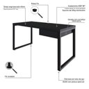 Ver imagem 5 de Escrivaninha Mesa Escritório Yon Diretor com 150x70x75 1 Gaveta 150cm Industrial Preto