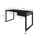 Ver imagem 3 de Escrivaninha Mesa Escritório Yon Diretor com 150x70x75 1 Gaveta 150cm Industrial Preto
