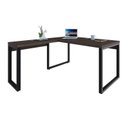 Ver imagem 4 de Escrivaninha Mesa Escritório em L Yon Diretor 150x70x75 150cm Industrial Terracota e Preto Marrom