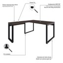 Ver imagem 5 de Escrivaninha Mesa Escritório em L Yon Diretor 150x70x75 150cm Industrial Terracota e Preto Marrom