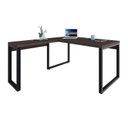 Ver imagem 4 de Escrivaninha Mesa Escritório em L Yon Diretor 150x70x75 150cm Industrial Terracota E Preto