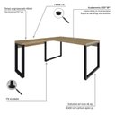 Ver imagem 5 de Escrivaninha Mesa Escritório em L Yon Diretor 150x70x75 150cm Industrial Vermont E Preto