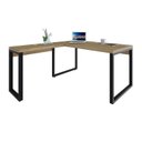Ver imagem 4 de Escrivaninha Mesa Escritório em L Yon Diretor 150x70x75 150cm Industrial Vermont e Preto Marrom
