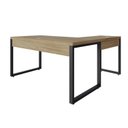 Ver imagem 6 de Escrivaninha Mesa Escritório em L Yon Diretor 150x70x75 150cm Industrial Vermont e Preto Marrom
