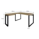 Ver imagem 3 de Escrivaninha Mesa Escritório em L Yon Diretor 150x70x75 150cm Industrial Vermont e Preto Marrom