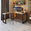Ver imagem 7 de Escrivaninha Mesa Escritório em L Yon Diretor 150x70x75 150cm Industrial Vermont E Preto