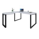 Ver imagem 4 de Escrivaninha Mesa Escritório em L Yon Diretor 150x70x75 150cm Industrial Branco e Preto