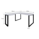 Ver imagem 3 de Escrivaninha Mesa Escritório em L Yon Diretor 150x70x75 150cm Industrial Branco E Preto