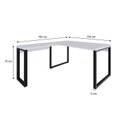 Ver imagem 3 de Escrivaninha Mesa Escritório em L Yon Diretor 150x70x75 150cm Industrial Branco e Preto