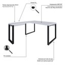 Ver imagem 5 de Escrivaninha Mesa Escritório em L Yon Diretor 150x70x75 150cm Industrial Branco e Preto