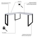 Ver imagem 5 de Escrivaninha Mesa Escritório em L Yon Diretor 150x70x75 150cm Industrial Branco e Preto