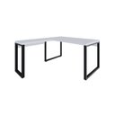 Ver imagem 2 de Escrivaninha Mesa Escritório em L Yon Diretor 150x70x75 150cm Industrial Branco e Preto