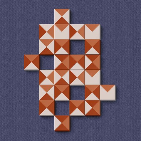 Geométrico Pele de Girafa - Quadros ou Placas Modulares com 24 Peças