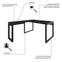 Ver imagem 5 de Escrivaninha Mesa Escritório em L Yon Diretor 150x70x75 150cm Industrial Preto