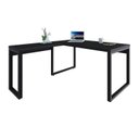 Ver imagem 4 de Escrivaninha Mesa Escritório em L Yon Diretor 150x70x75 150cm Industrial Preto