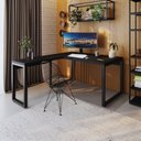 Ver imagem 7 de Escrivaninha Mesa Escritório em L Yon Diretor 150x70x75 150cm Industrial Preto