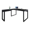 Ver imagem 4 de Escrivaninha Mesa Escritório em L Yon Diretor 150x70x75 150cm Industrial Preto