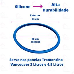 Kit Borracha Válvula Peso e Cabo Panela Pressão Tramontina Vancouver 3 e 4,5 Litros - 20 Cm - 3