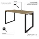 Ver imagem 5 de Escrivaninha Mesa Escritório Yon Operacional 135x70x75 135cm Industrial Vermont Marrom
