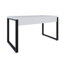 Ver imagem 6 de Escrivaninha Mesa Escritório Yon Operacional 135x70x75 135cm Industrial Branco e Preto
