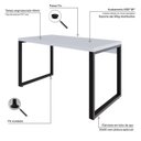 Ver imagem 7 de Escrivaninha Mesa Escritório Yon Operacional 135x70x75 135cm Industrial Branco e Preto