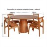 Conjunto Mesa com 4 Cadeiras de Madeira Maciça Rattan Natural e Estofada Daren Espresso Móveis - 3