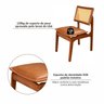 Conjunto Mesa com 4 Cadeiras de Madeira Maciça Rattan Natural e Estofada Daren Espresso Móveis - 14