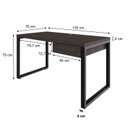 Ver imagem 3 de Escrivaninha Mesa Escritório Yon Operacional com 135x70x75 1 Gaveta 135cm Industrial Terracota e Preto Marrom