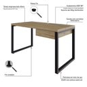 Ver imagem 5 de Escrivaninha Mesa Escritório Yon Operacional com 135x70x75 1 Gaveta 135cm Industrial Vermont Marrom