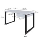 Ver imagem 3 de Escrivaninha Mesa Escritório Yon Operacional com 135x70x75 1 Gaveta 135cm Industrial Branco e Preto