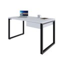 Ver imagem 4 de Escrivaninha Mesa Escritório Yon Operacional com 135x70x75 1 Gaveta 135cm Industrial Branco e Preto