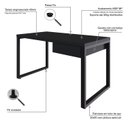 Ver imagem 5 de Escrivaninha Mesa Escritório Yon Operacional com 135x70x75 1 Gaveta 135cm Industrial Preto
