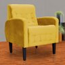 Poltrona Decorativa Luiza Para Sala de Tv Veludo Mostarda - 5