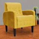 Ver imagem 5 de Poltrona Decorativa Luiza Para Sala de Tv Veludo Mostarda