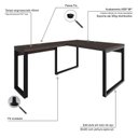 Ver imagem 5 de Escrivaninha Mesa Escritório em L Yon Operacional 135x70x75 135cm Industrial Terracota e Preto Marrom